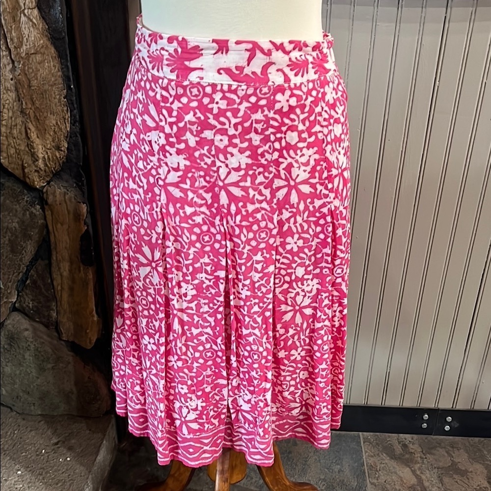 Nomadic Traders Pink and White A-Line Resort Skirt